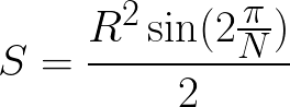 Area of Polygon [Using radius (circumradius)] formula